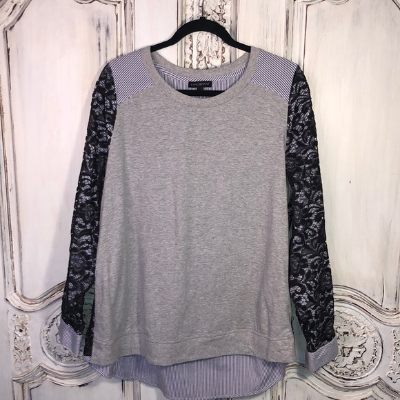 Lane Bryant Mixed Media Pullover Sweatshirt Size 14/16 - Picture 1 of 8